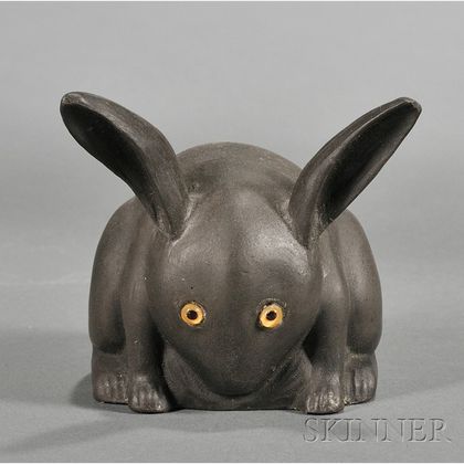 Wedgwood Black Basalt Model of a Japanese Rabbit