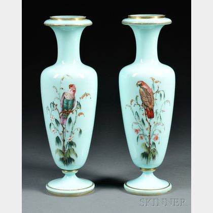 Pair of Bristol Glass Vases
