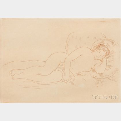 Pierre-Auguste Renoir (French, 1841-1919) Femme nue couchée (tournee à droite),2e planche