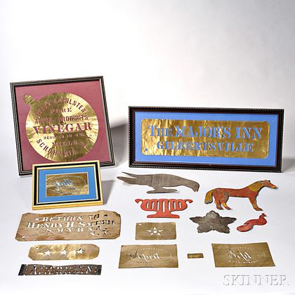 Collection of Brass Stencils and Tin Quilt Pattern Templates