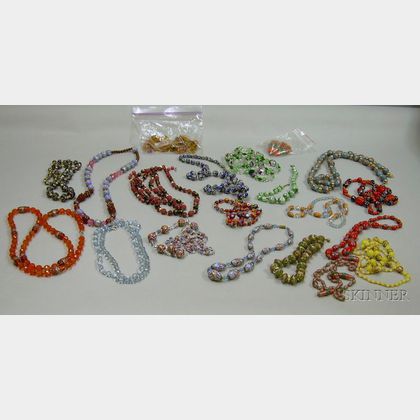 Lot of Assorted Glass Bead Necklaces. 