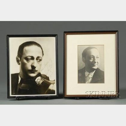 Jascha Heifetz, Two Framed Portraits