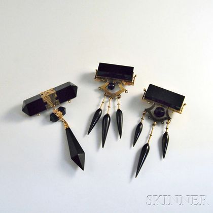 Three Victorian Mourning Brooches