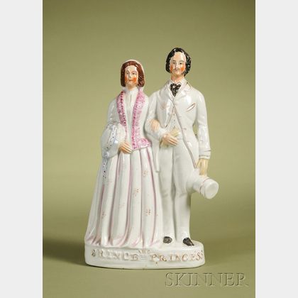 Victorian Staffordshire Figural Group, of the Prince and Princess of Wales