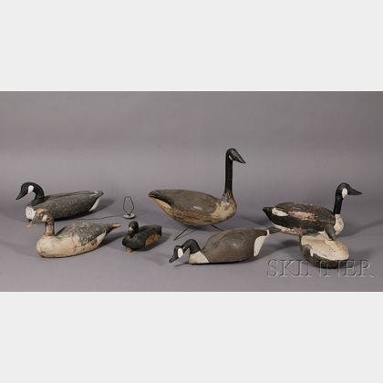 Seven Carved and Painted Waterfowl Decoys