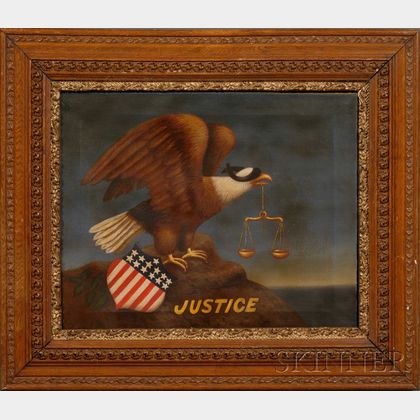 American School, 19th Century American Eagle Symbol of Justice.