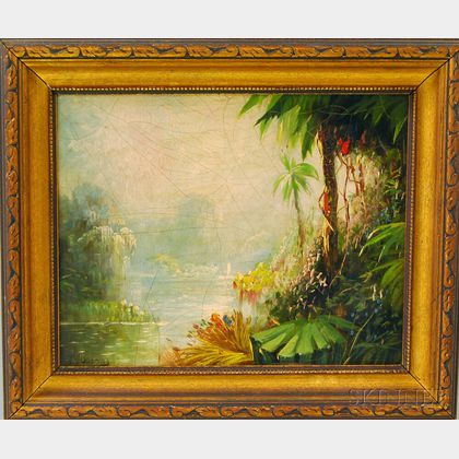 J.S. Dickinson (American, 19th Century) Tropical Scene