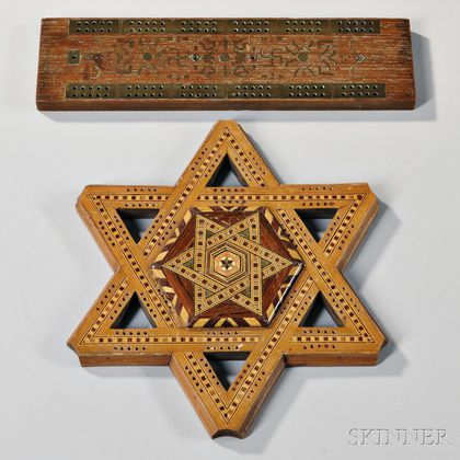 Two Inlaid Cribbage Boards