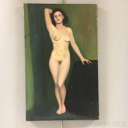 Two Unframed Edwin B. Sears (American, 20th Century) Oil on Canvas Nude Portraits