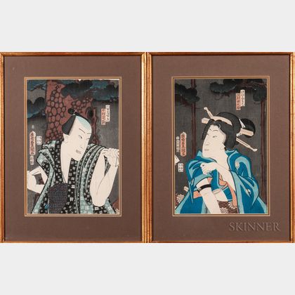 Utagawa Kunisada (Toyokuni III, 1786-1865),Two Woodblock Prints