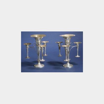 Pair of Edward VII Silver Epergnes