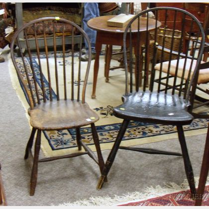 Two Windsor Bow-back Side Chairs