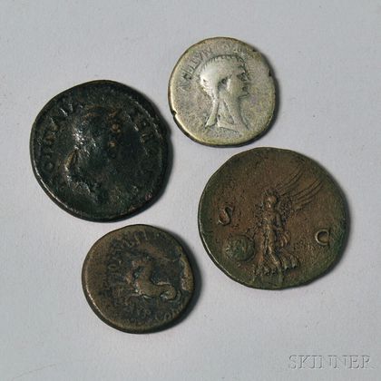 Four Ancient Roman Empire Coins
