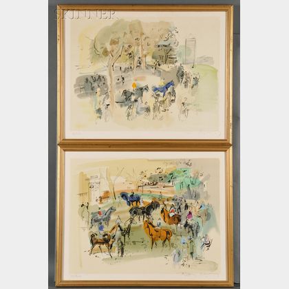 After Raoul Dufy (French, 1877-1953) Two Horse Racing Scenes