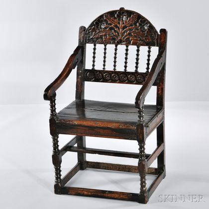 Carved Oak Wainscot Chair