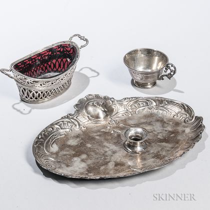Four Pieces of Continental Silver Tableware