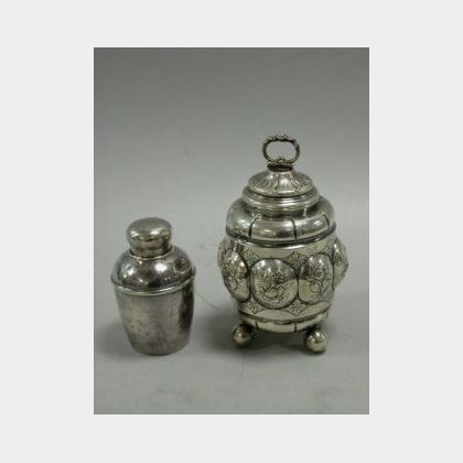 Two Sterling Silver Tea Caddies. 