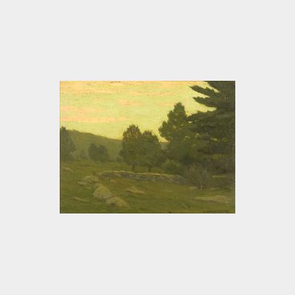 Charles Warren Eaton (American, 1857-1937) Spring Landscape, Sunset