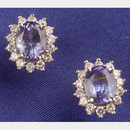 14kt Gold and Tanzanite Earstuds