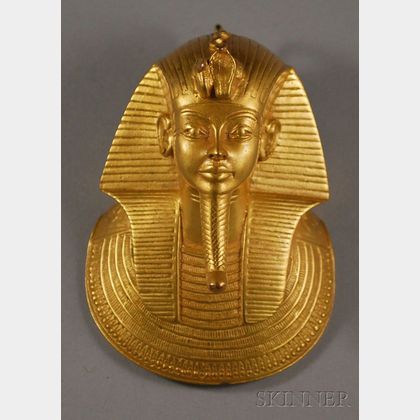 Vintage Gold-washed King Tut Death Mask Pendant