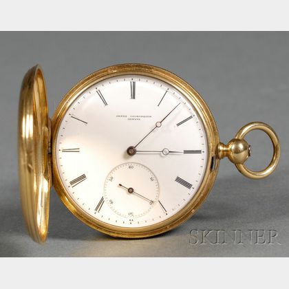 18kt Gold Hunting Case Pocket Watch by James Courvoisier
