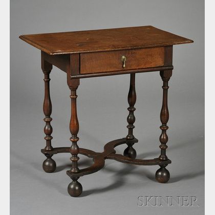 William and Mary Style Oak Side Table