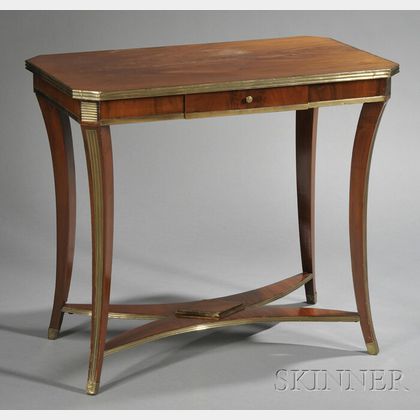 Russian Neoclassical Brass-mounted Mahogany Side Table