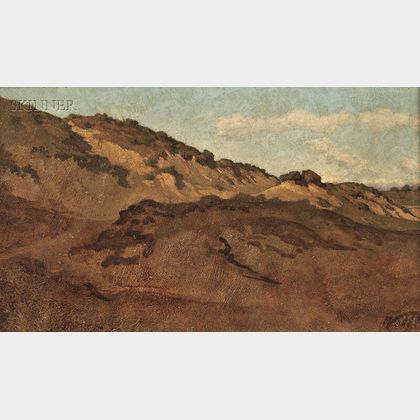 Elihu Vedder (American, 1836-1923) Hillside between Perugia & Gubbio