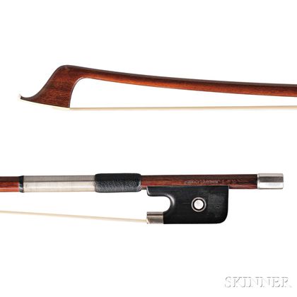 French Silver-mounted Violoncello Bow, Probably Louis Gillet for George Dupuy