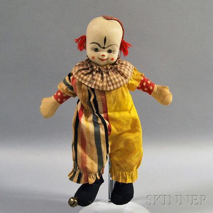 Rubber and Cloth Clown Doll