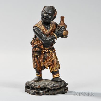 Lacquered Wood Figure of Sennin