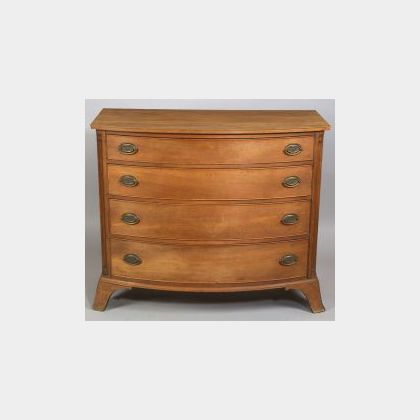 Federal Cherry and Cherry Veneer Bowfront Chest of Drawers