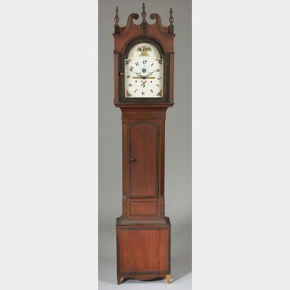 R. Whiting Federal Inlaid Cherry Tall Case Clock