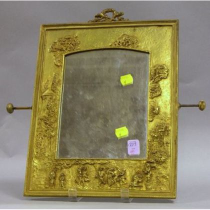 French Late Victorian Gilt-metal Dressing Mirror