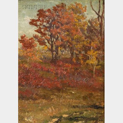 John Joseph Enneking (American, 1841-1916) Autumn Oak
