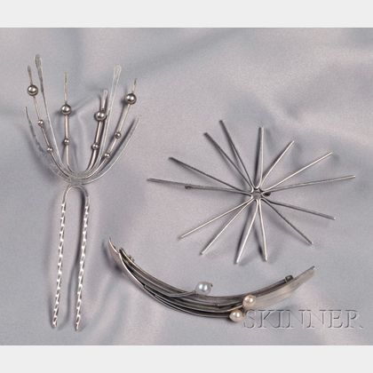 Group of Artist-designed Silver Jewelry Items