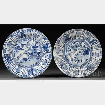 Pair of Blue and White Plates