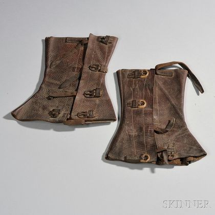 Leather Leggings Identified to L.W. Davis, Company C, 44th New York State Militia