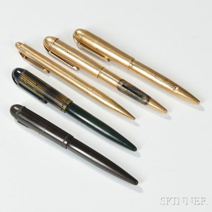 Four Eversharp Skyline Pens and a Pencil