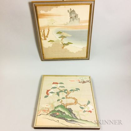 Two Framed Brocade Textiles