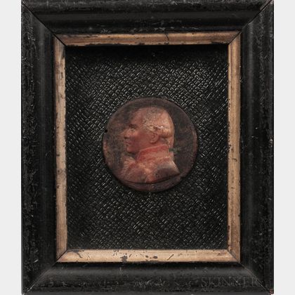 Rare First Phase Wax Relief Miniature of Gaspard Monge