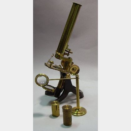 Lacquered-Brass Compound Microscope by Newton