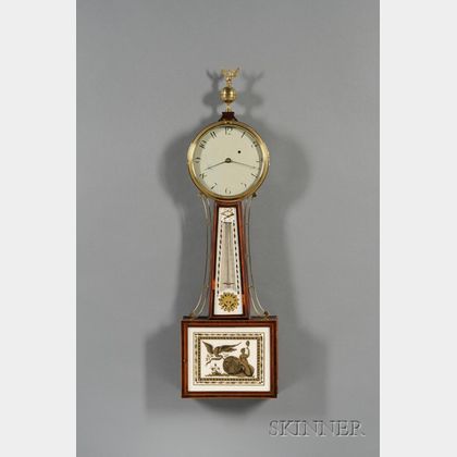 Mahogany Patent Timepiece or "Banjo" Clock attributed to Aaron Willard, Jr.