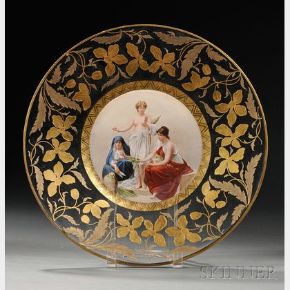 Gilded and Hand-painted Glass Charger