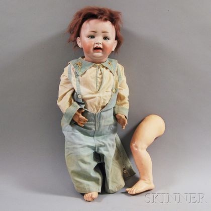 Large Lewis Wolf & Co. Bisque Head Toddler Boy Doll
