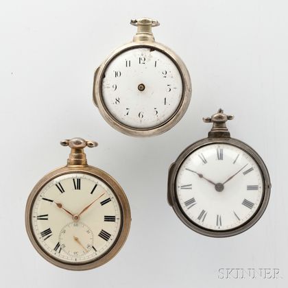 Three Silver Pair-cased English Watches