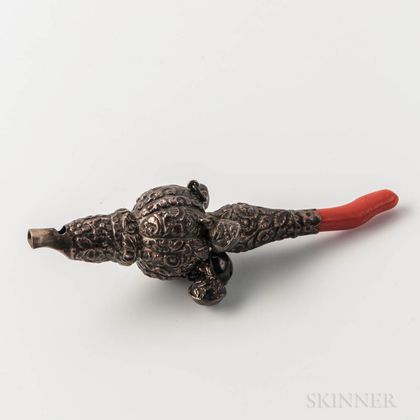 William IV Sterling Silver and Coral Rattle