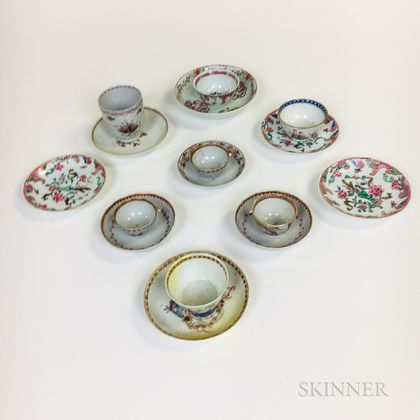 Sixteen Chinese Export Porcelain Teacups and Saucers. Estimate $150-200