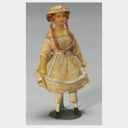 Tiny Wax Doll in Original Outfit