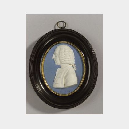 Wedgwood and Bentley Solid Blue Jasper Portrait Medallion of William Pitt